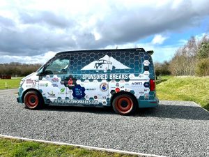 side shot of the sponsored breaks van